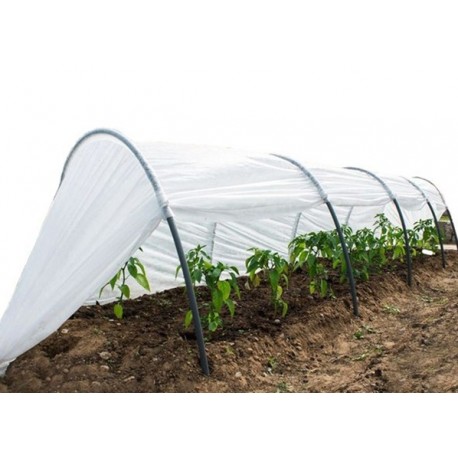 "Greenhouse Peas" with a cover material