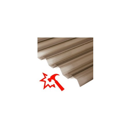 Polycarbonate impact-resistant corrugated sheets (trapezoid, bronze color)
