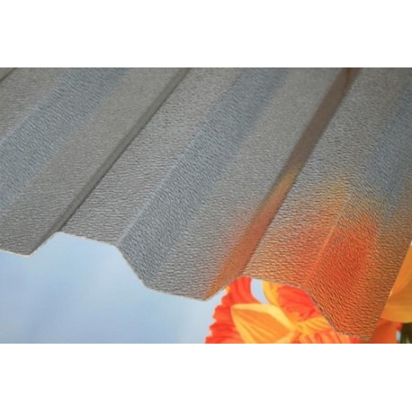 Polycarbonate impact-resistant corrugated sheets (trapezoidal, bronze-colored, matte surface)