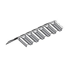 Профиль конька для трапециевидного/  волнообразного листа 76/18, ПРОЗРАЧНЫЙ